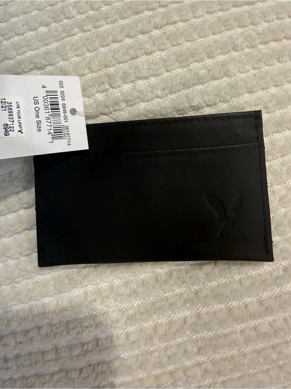 American Eagle Black Logo Credit Card Holder Wallet NWT - Picture 2 of 10
